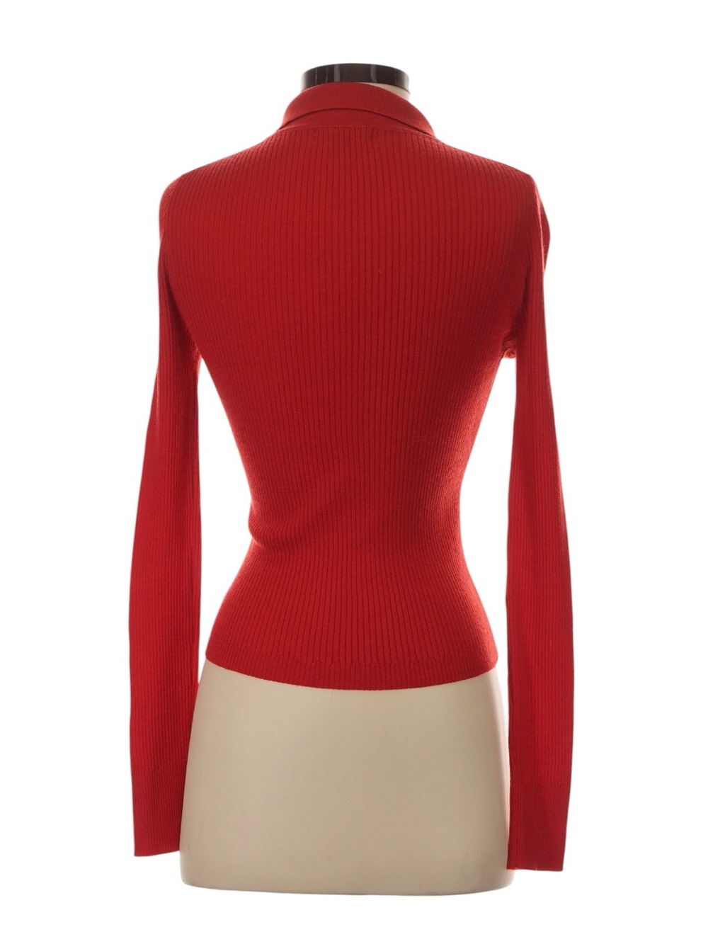 J. Crew Collared Button up Sweater in Merino Wool Blend Shirt Sweater Small Red - Picture 2 of 6
